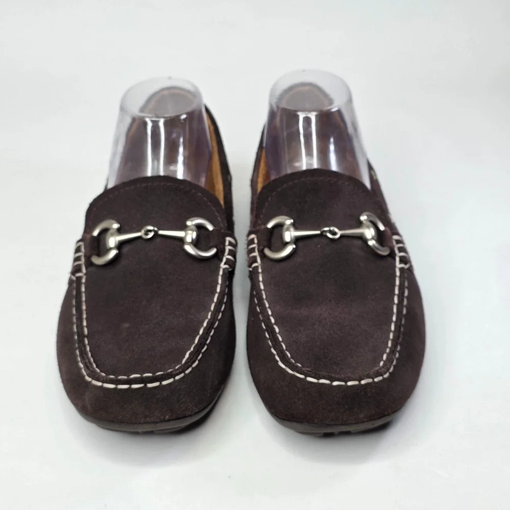 Nunn Bush Men's Loafers Size 8.5 M Dark Brown Suede Slip On Horsebit Dress Shoes